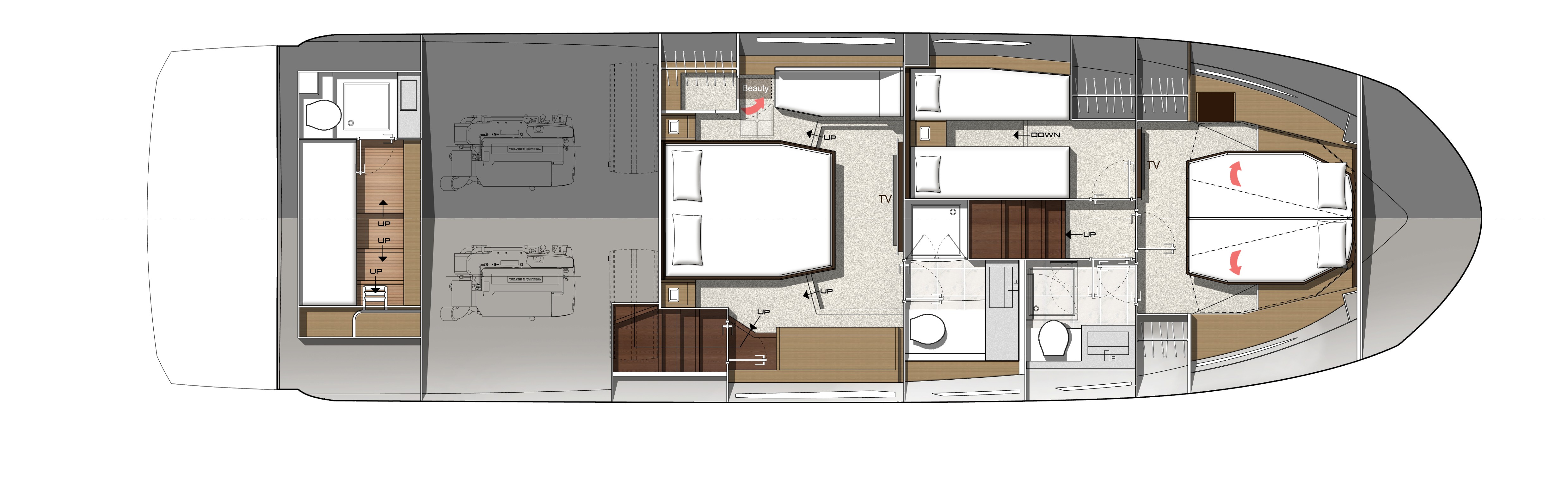 Prestige 520 S Lower deck