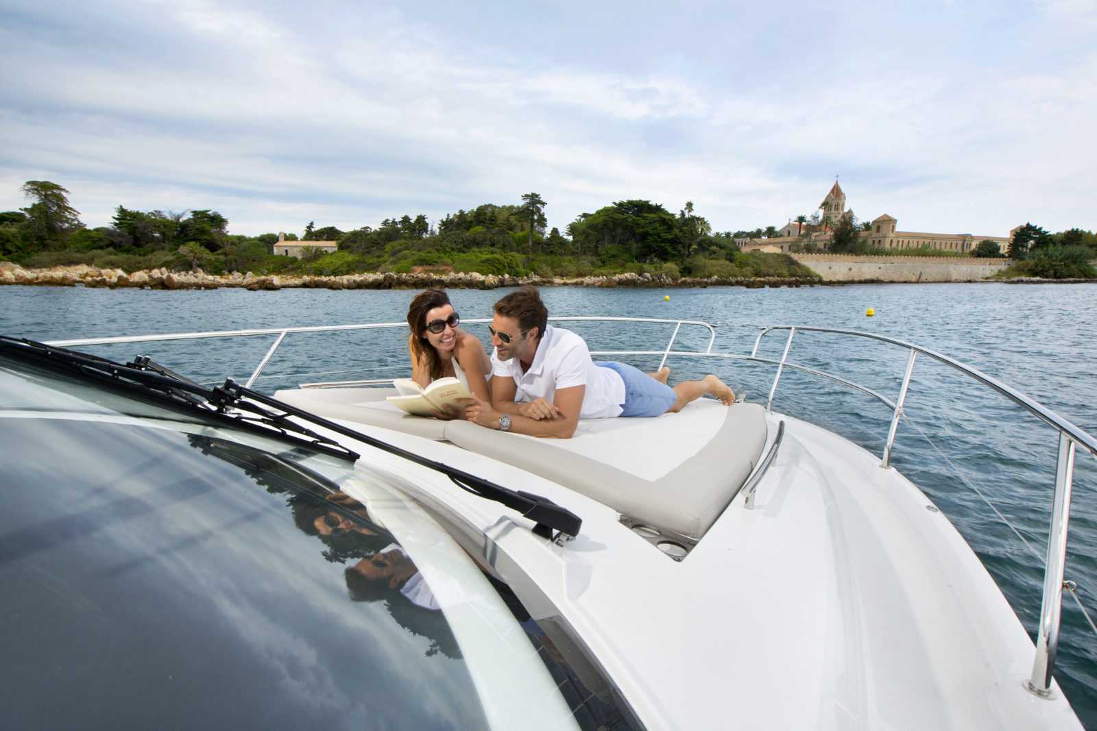 Couple relaxing on Leader 36