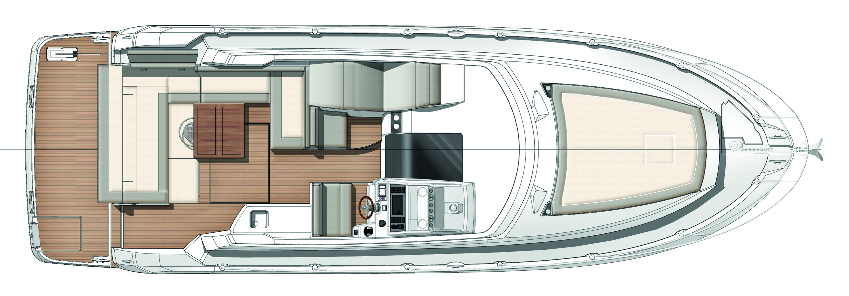 Leader 36 main deck exterior