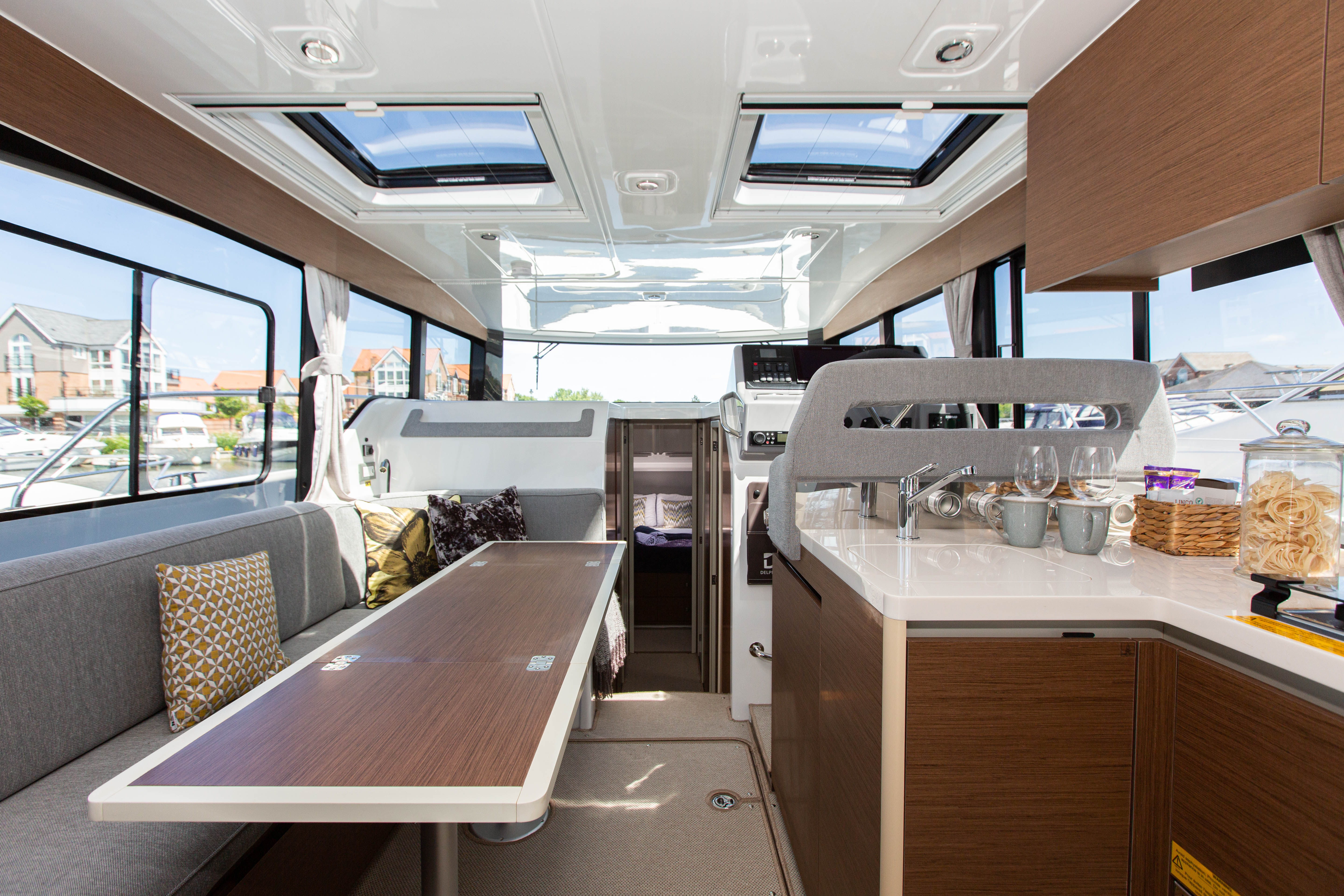 Delphia eco riverboat interior with sustainable materials